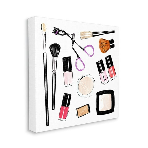 Stupell Home Décor Make Up Tools Beauty Fashion Glam Design Canvas Wall Art by Milli Villa