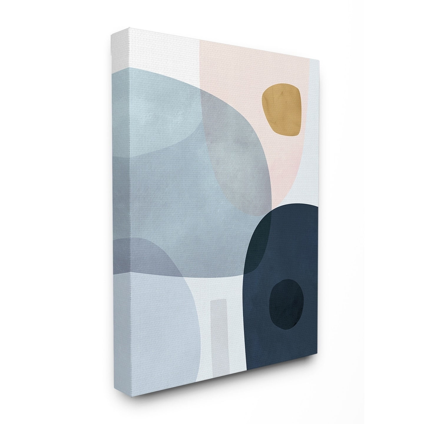 Stupell Home Décor Mod Shapes Slate Blue Navy and Peach Overlapping Abstract Modern Unframed Painting Canvas Art Prints, 30 x 40