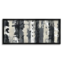 Stupell Home Décor Modern Busy Abstraction Grey Beige Black Messy Stripes, 13 x 30, Designed by Max Hansen, Black Frame