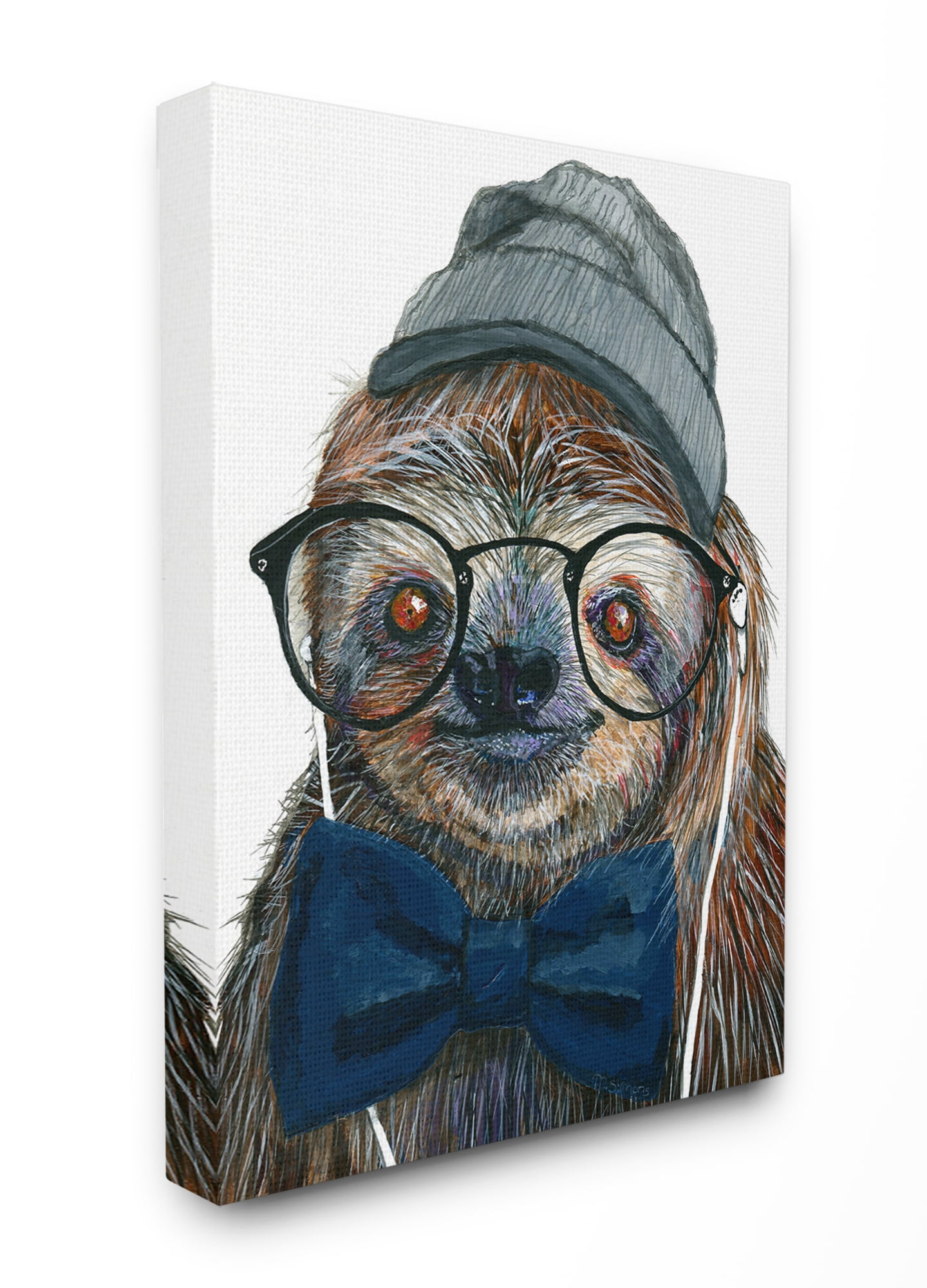 Stupell Home Décor Modern Sloth Funny Animal Portrait Drawing Canvas Wall Art by Melissa Symons