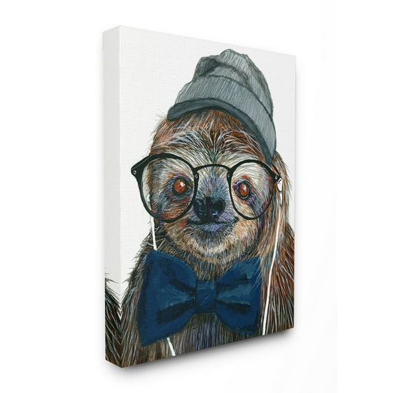 Stupell Home Décor Modern Sloth Funny Animal Portrait Drawing Canvas Wall Art by Melissa Symons