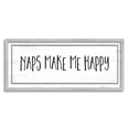 thumbnail image 1 of Stupell Home Décor Naps Make Me Happy Phrase Distressed Plank Pattern, 10 x 24, Designed by Jennifer Pugh, Gray Frame, 1 of 1