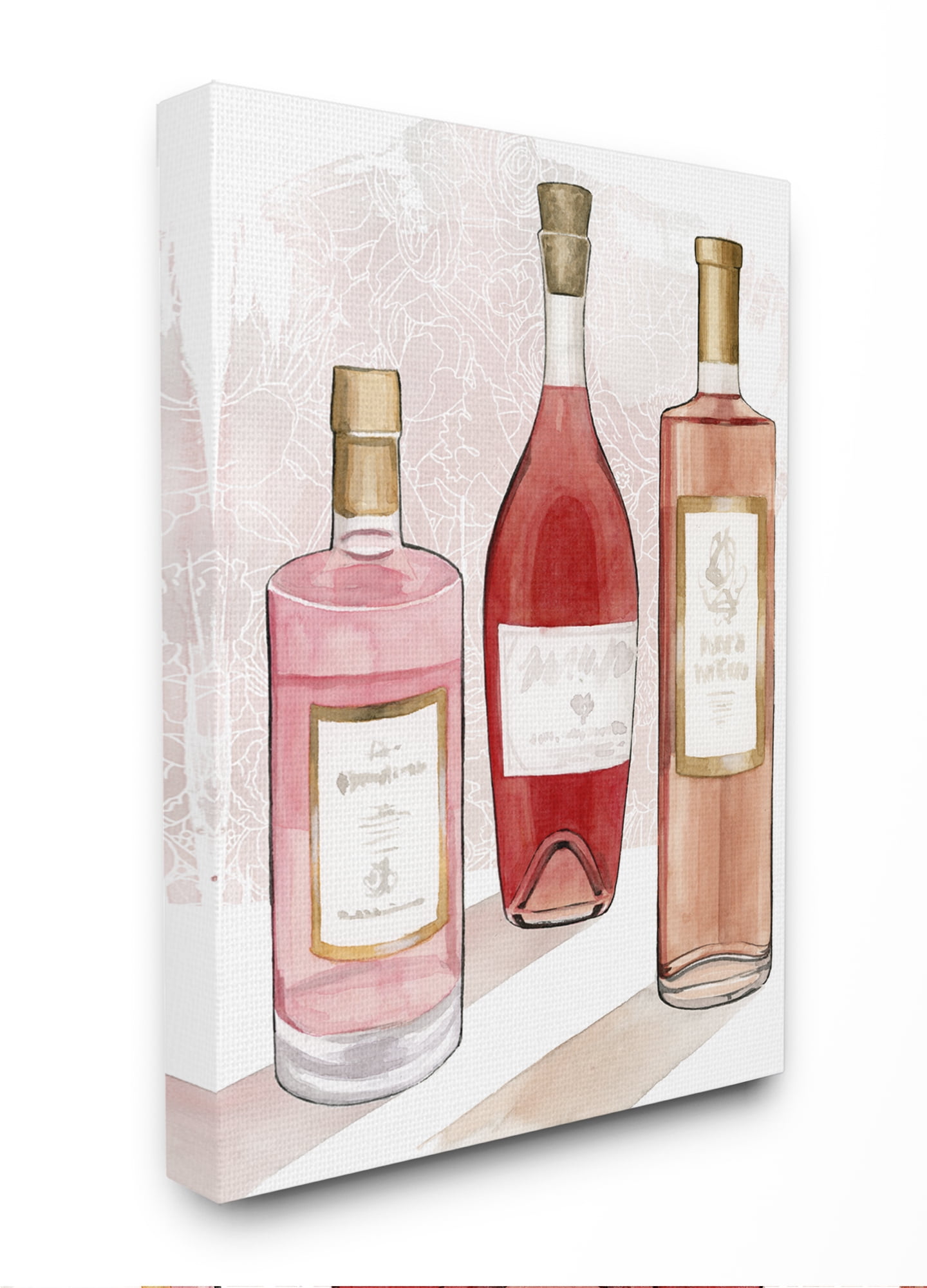 Stupell Home Décor Paris Drinks Red Pink Watercolor Painting Canvas Wall Art by Grace Popp