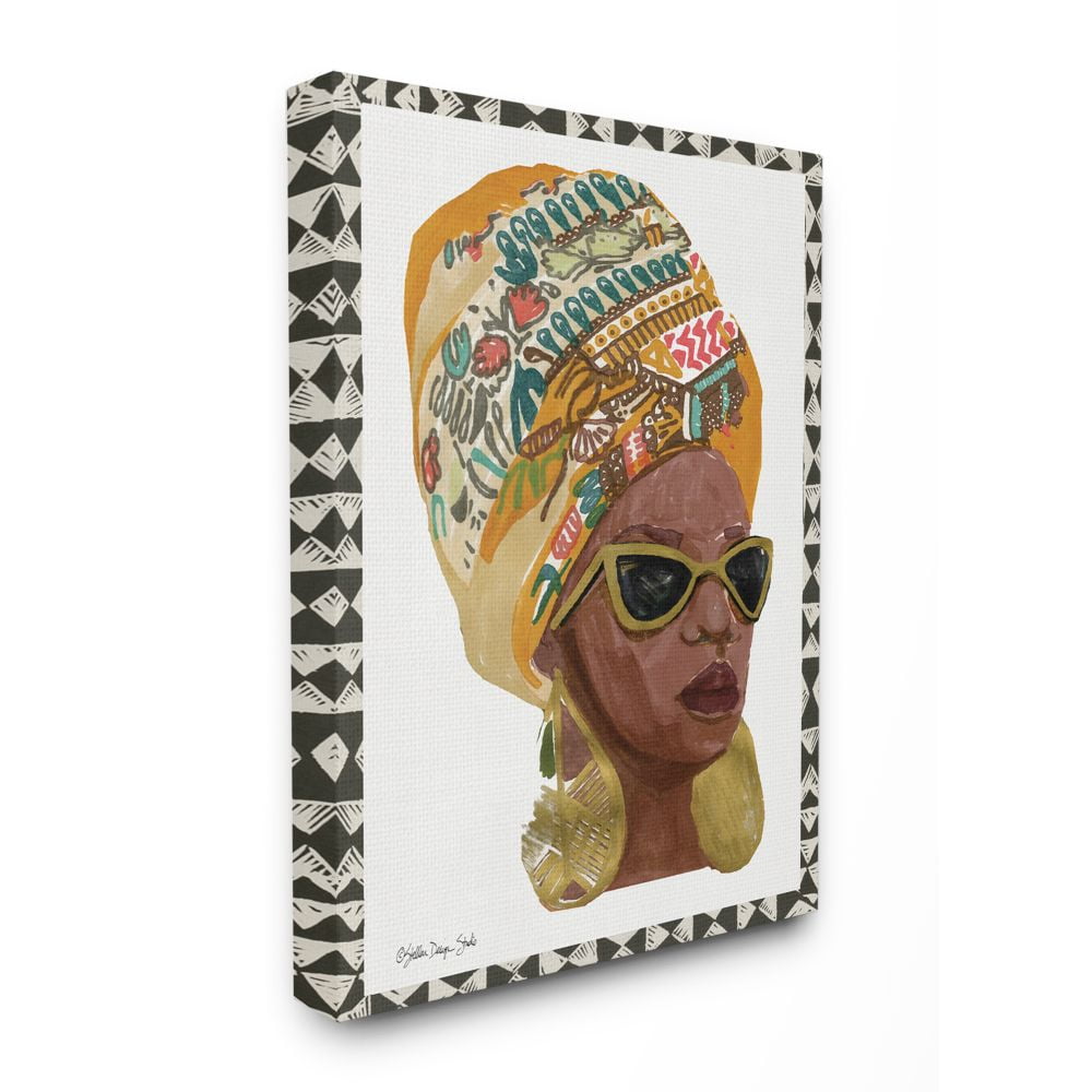 Patterned African Fashion Model Canvas Wall Art, 16 x 20