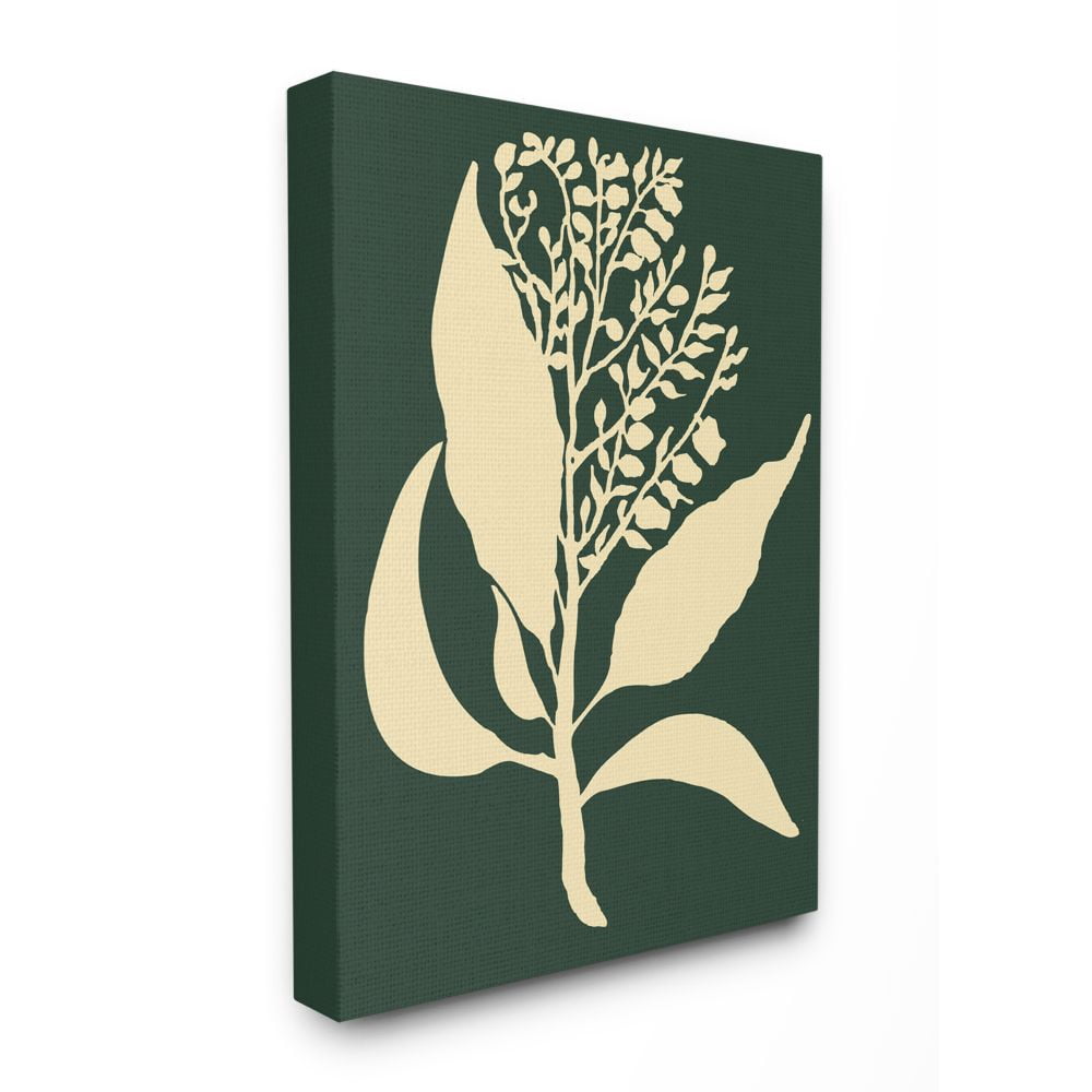 Stupell Home Décor Plant Silhouette Green Yellow Design Canvas Wall Art by the Saturday Evening Post