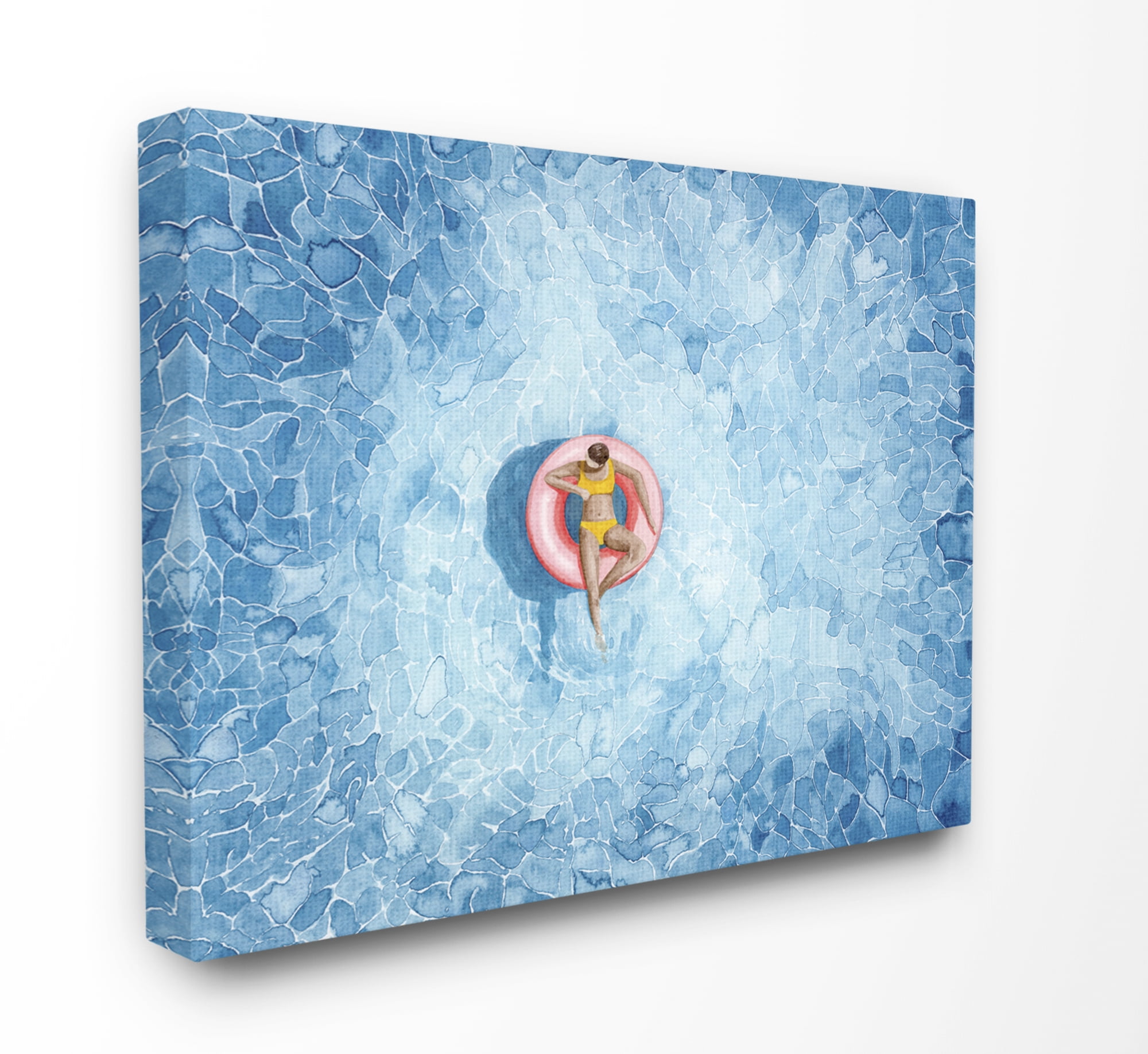 Stupell Home Décor Pool Floats Blue Red Watercolor Painting Canvas Wall Art by Grace Popp