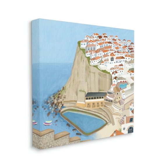 Stupell Home Décor Portugal Sea Port Coastal City Landscape Illustration, 24 x 24, Designed by Carla Daly