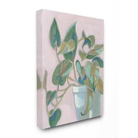 Stupell Home Décor Potted Plant Green Pink Painting Canvas Wall Art by Jennifer Goldberger