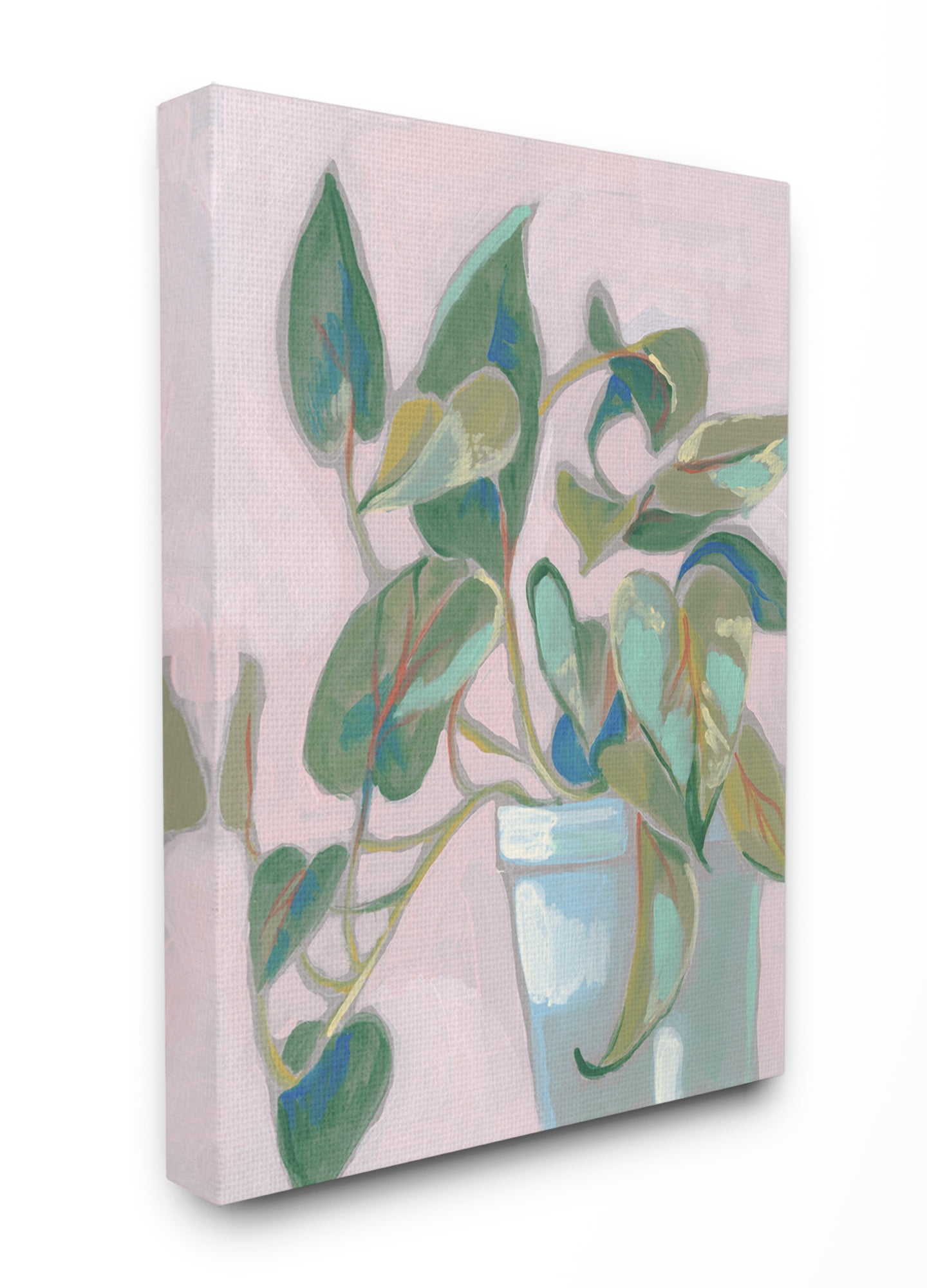 Stupell Home Décor Potted Plant Green Pink Painting Canvas Wall Art by Jennifer Goldberger