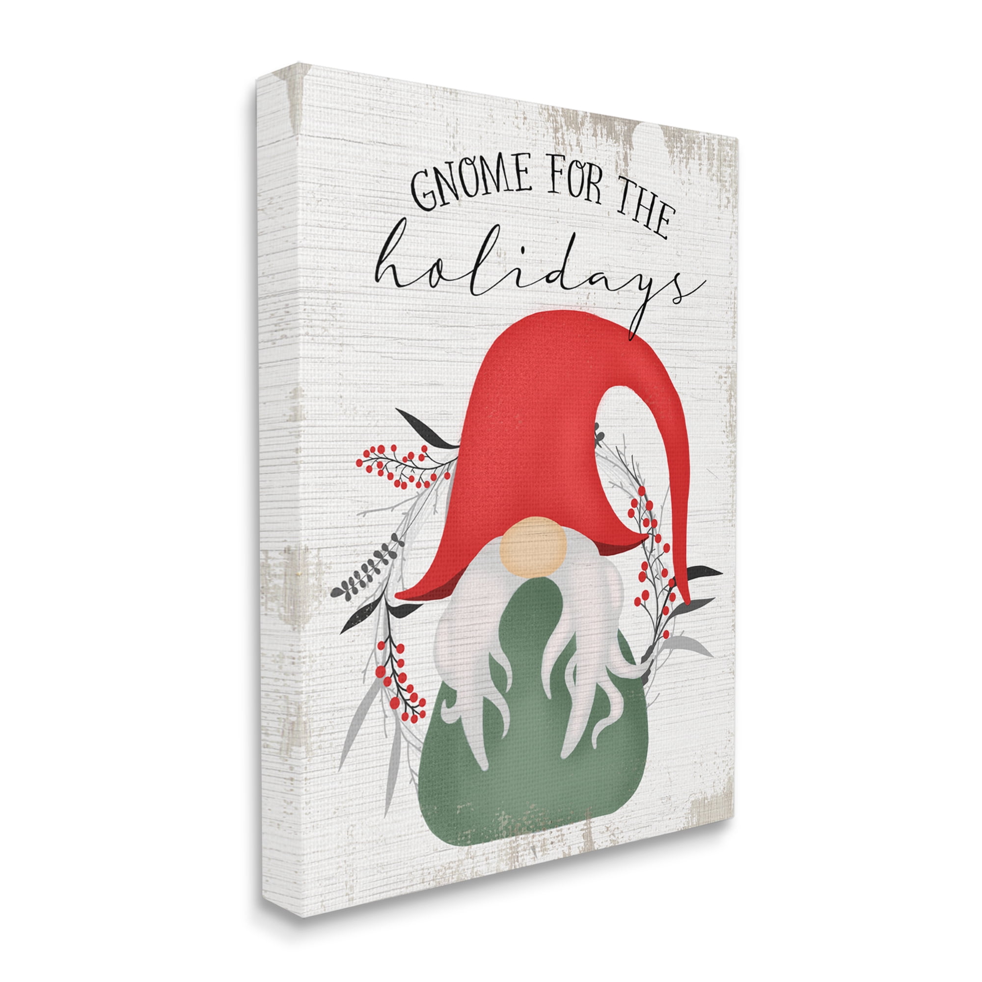 Stupell Industries Gnome for the Holidays Winter Garden Pun Canvas Design by Daphne Polselli