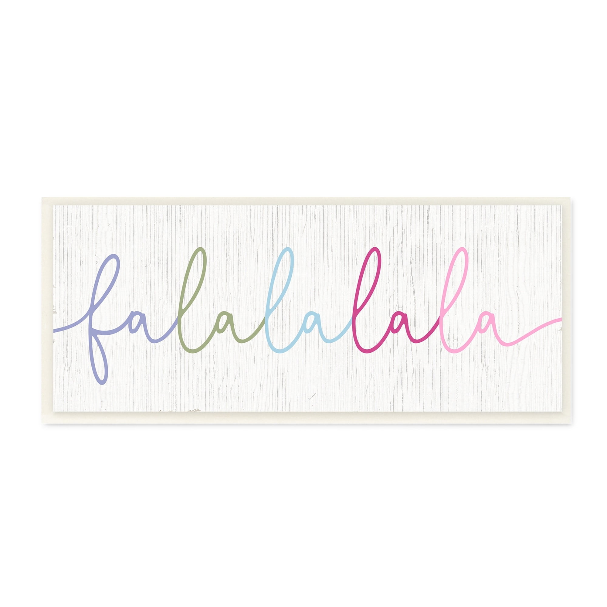 Stupell Industries Falalalala Holiday Phrase Cursive Rainbow Text Wall Plaque Design by Daphne Polselli
