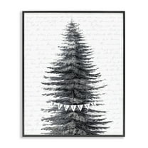 Stupell Industries Snow Dusted Christmas Tree Holiday Painting Black Framed Art Print Wall Art, 11 x 14