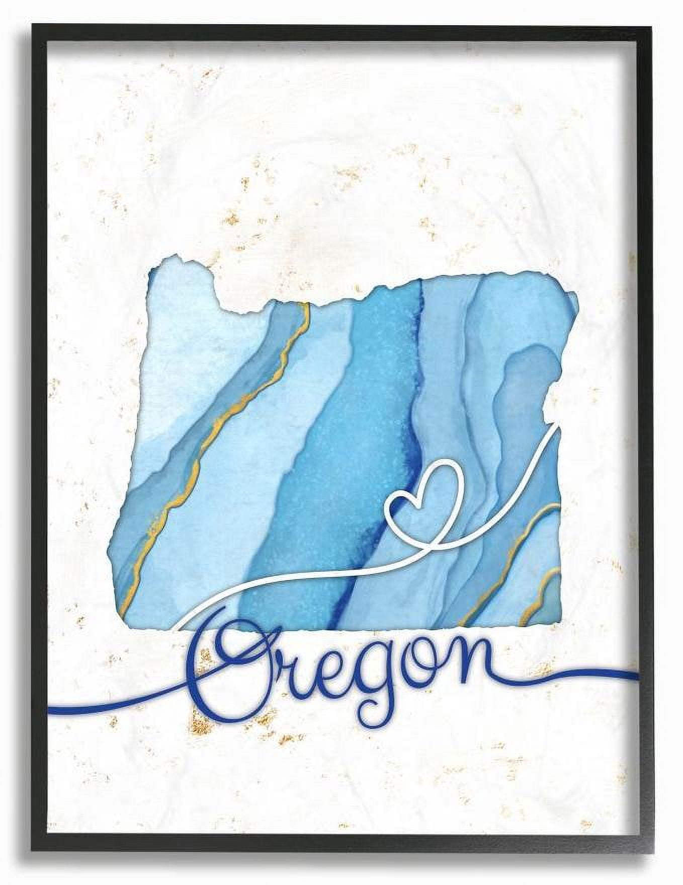 Stupell Home Décor Printed Map Framed Art Print, by Jason Brueck