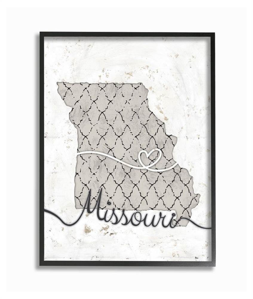 Stupell Home Décor Printed Map Framed Art Print, by Jason Brueck