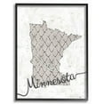 thumbnail image 1 of Stupell Industries Minnesota Patterned Grey US State Design Framed Wall Art by Ziwei Li, 1 of 5