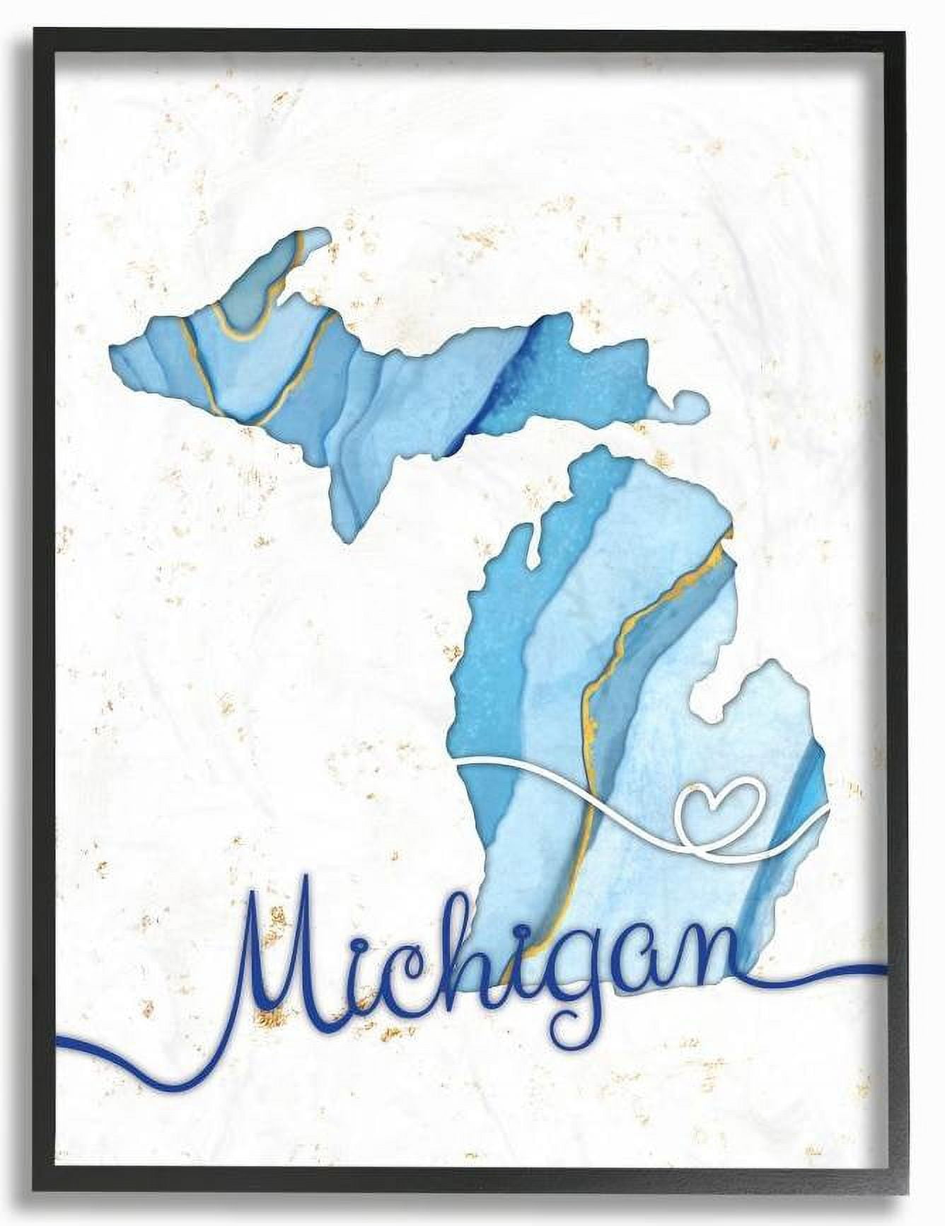 Stupell Home Décor Printed Map Framed Art Print, by Jason Brueck