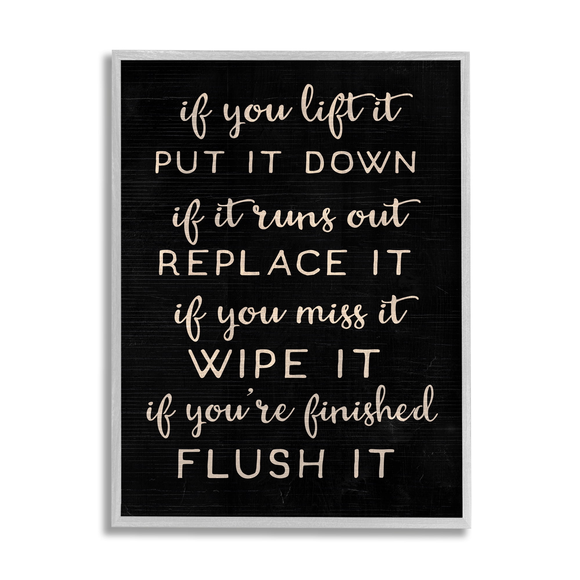 Stupell Home Décor Put it Down Bathroom Family Wood Texture Word Design, 11 in x 14 in, Design by Daphne Polselli