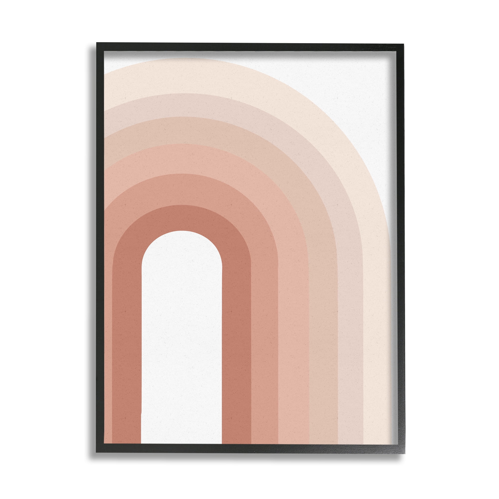Stupell Home Décor Rustic Desert Rainbow Geometric Abstraction Terracotta Tones, 24 x 30, Designed by Ros Ruseva, Black Frame