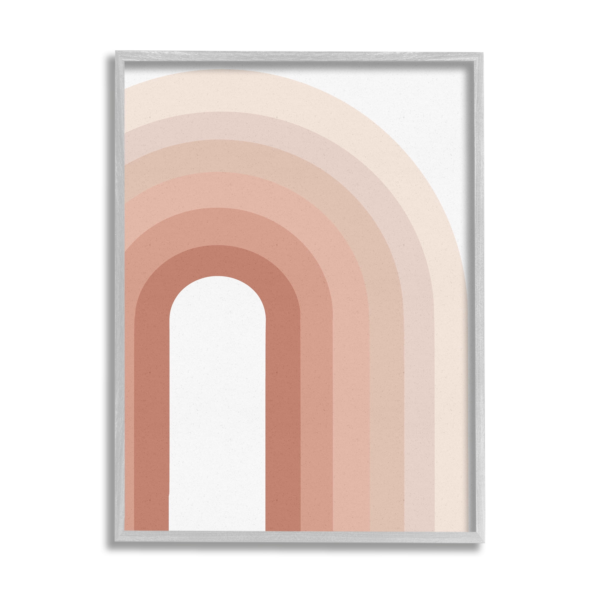 Stupell Home Décor Rustic Desert Rainbow Geometric Abstraction Terracotta Tones, 24 x 30, Designed by Ros Ruseva, Gray Frame