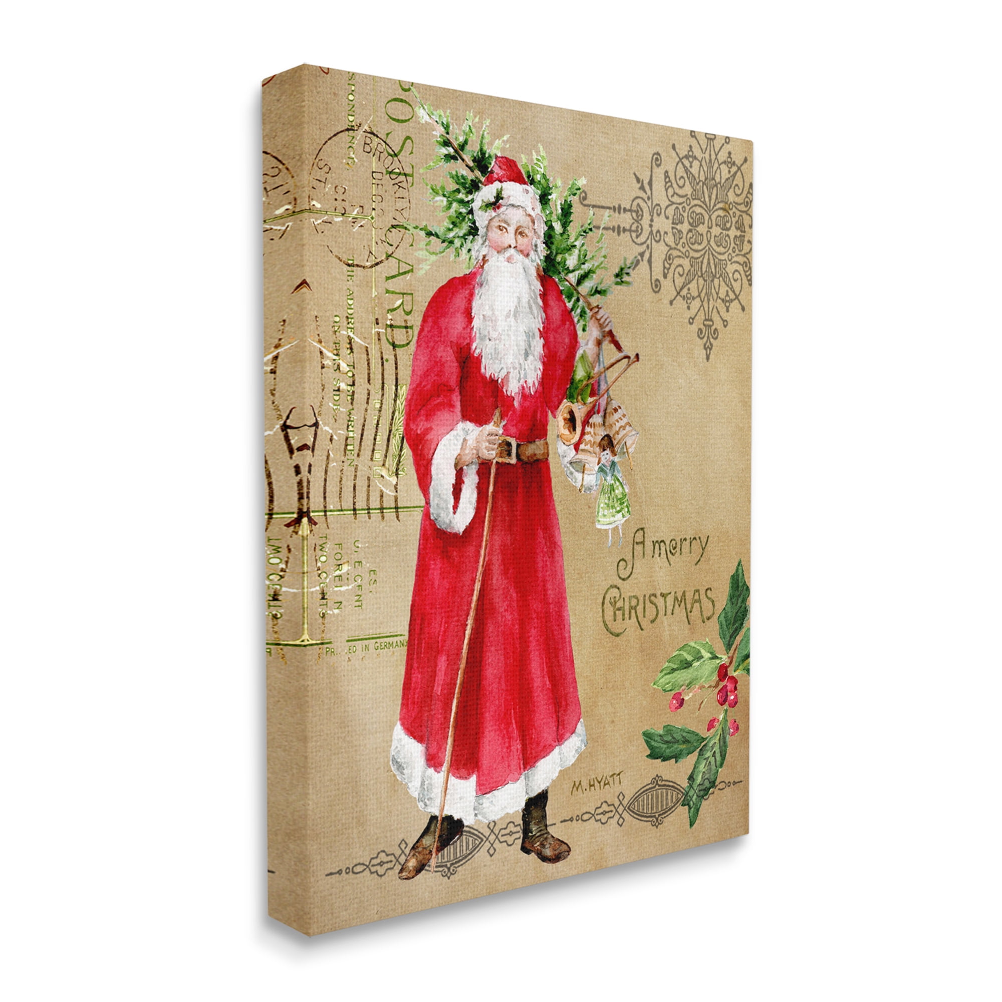 Stupell Home Décor Santa Claus Printed Holiday Canvas Art Print by Melissa Hyatt LLC