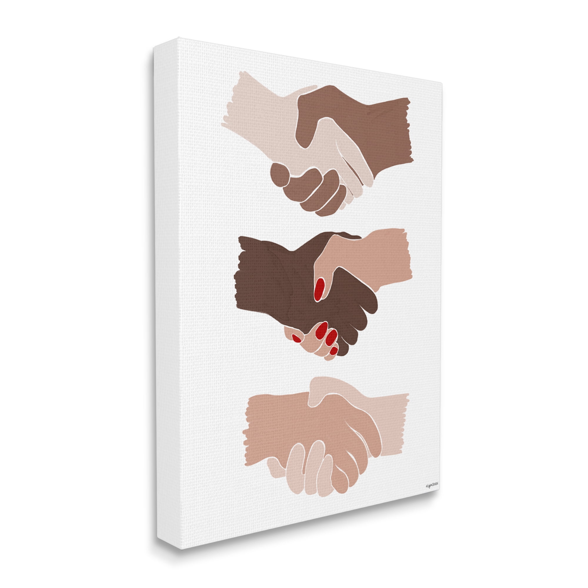 Stupell Home Décor Shaking Hands inclusivity Motivation Diverse Cultures, 16 x 20, Designed by Kyra Brown