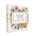 thumbnail image 1 of Stupell Home Décor She Believed Flower Wreath Inspiring Word Design Canvas Wall Art by Kim Allen, 1 of 1