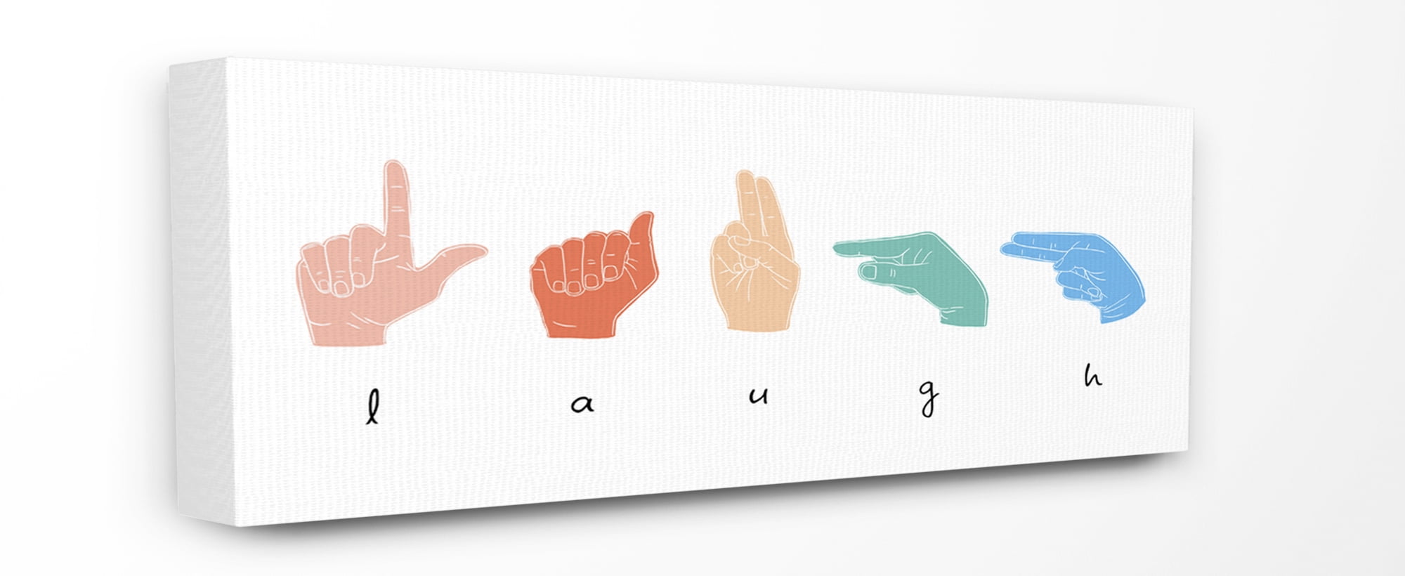 Stupell Home Décor Sign Language Laugh Hands Design Canvas Wall Art by Emma Scarvey