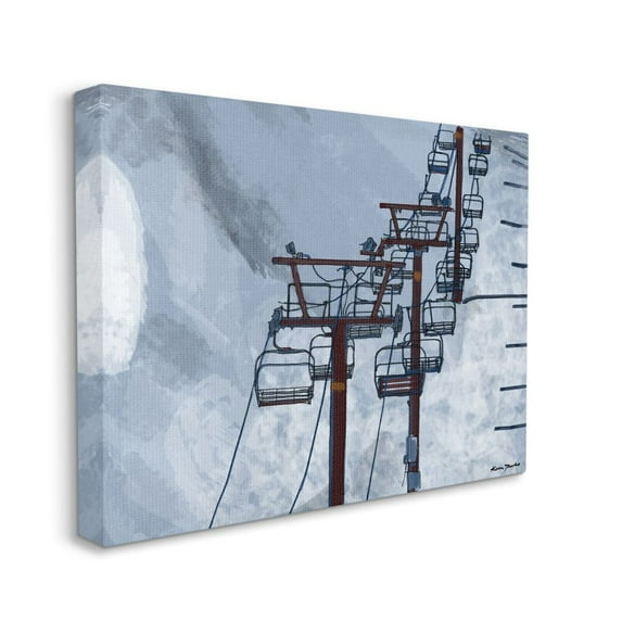 Stupell Home Décor Ski Lift Blue Sky Painting Canvas Wall Art by Karen Dreyfus