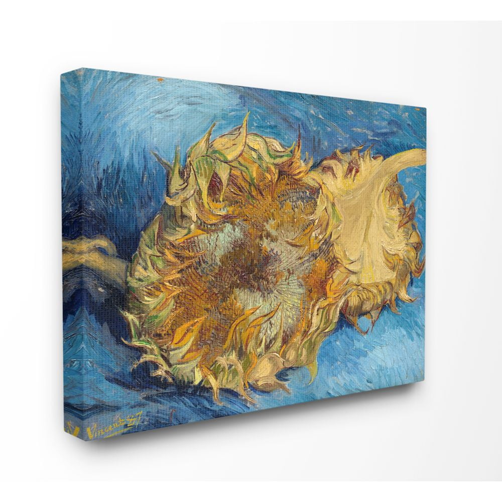 Stupell Home Décor Sunflowers Yellow Blue Classical Painting Canvas Wall Art by Vincent Van Gogh