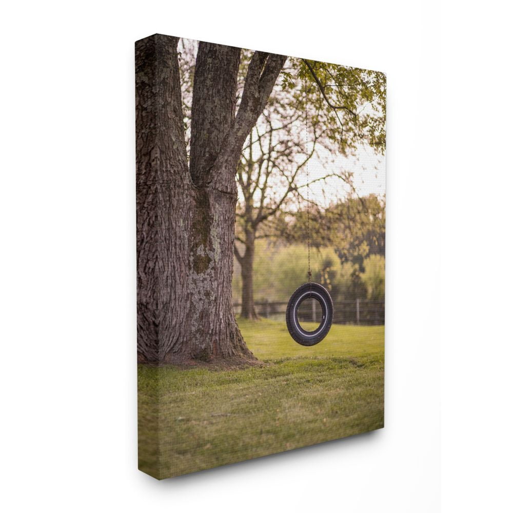 Stupell Home Décor Tire Swing Country Farm Landscape Photograph Canvas Wall Art by Third and Wall