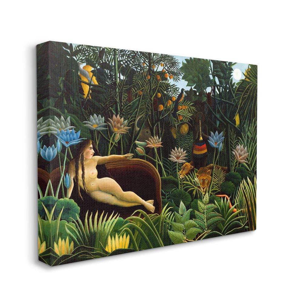 Stupell Home Décor Tropical Landscape Life Classic Painting Canvas Wall Art by Henri Rousseau