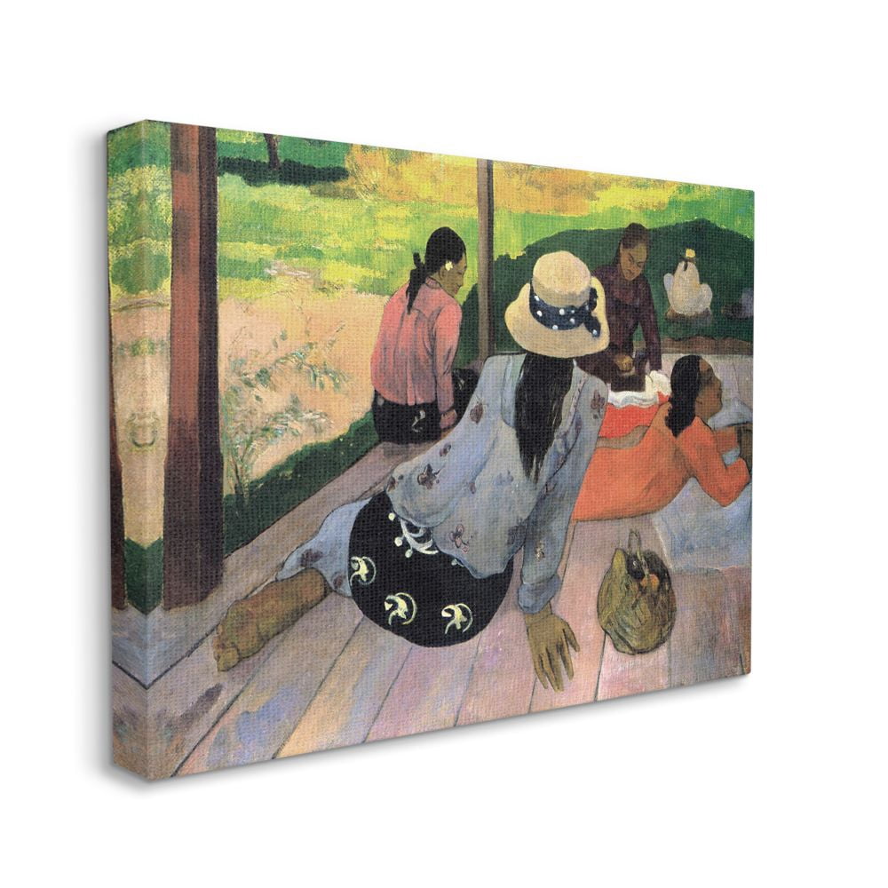 Stupell Home Décor Village Lounge Native Figures Classic Painting Canvas Wall Art by Paul Gauguin