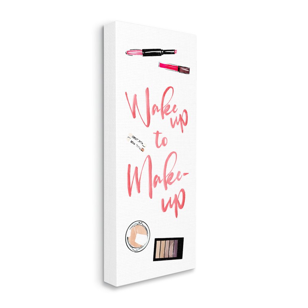 Stupell Home Décor Wake Up to Make Up Beauty Glam Fashion Word Design Canvas Wall Art by Milli Villa