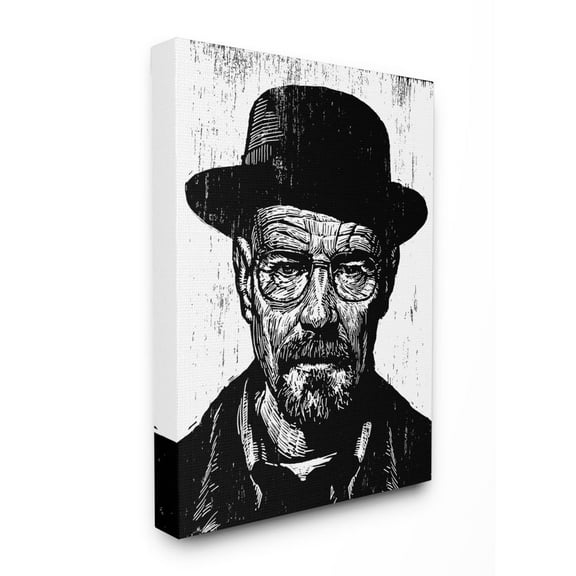 Stupell Home Décor Walter White Heisenberg Breaking Bad Famous People Portrait Canvas Wall Art by Neil Shigley