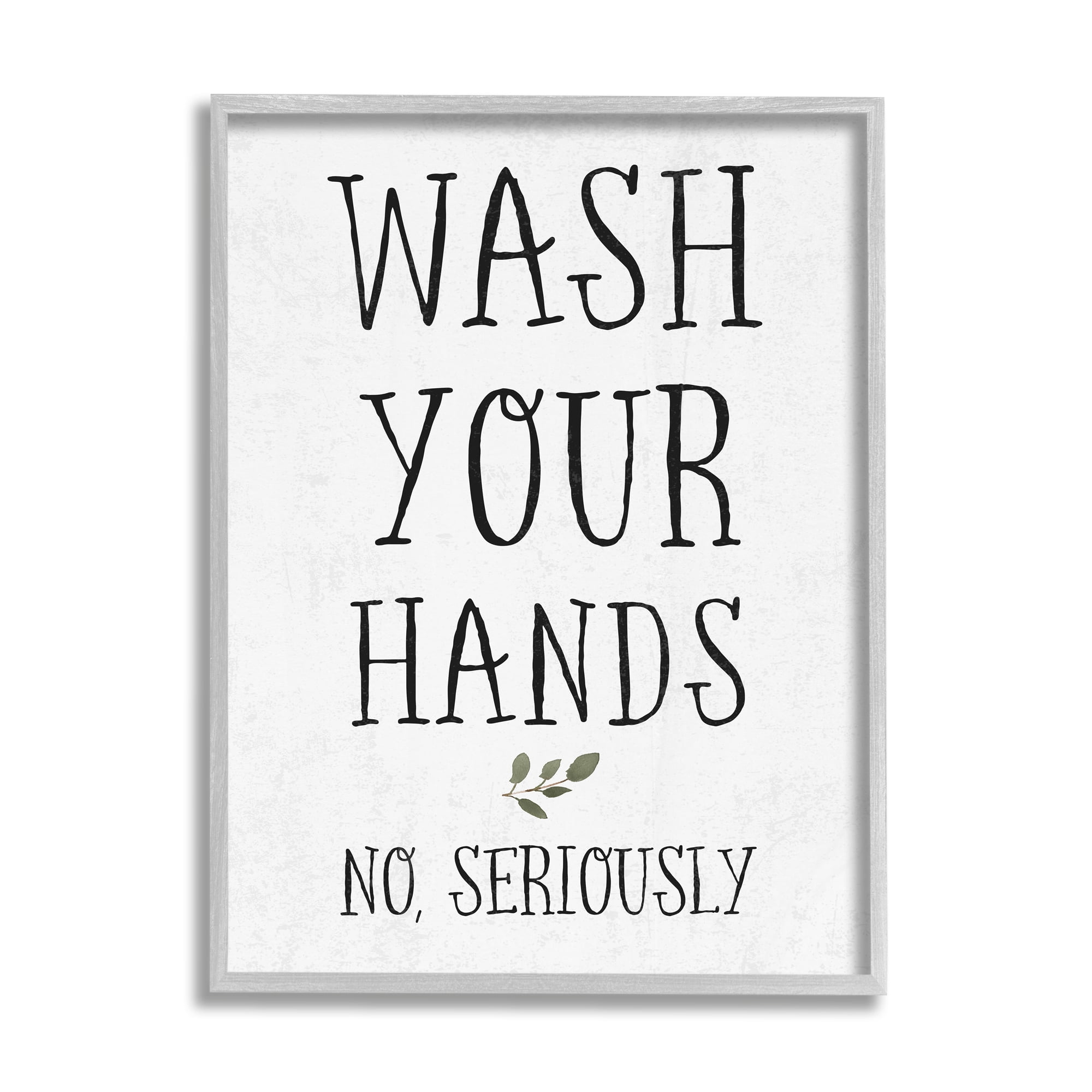 Stupell Home Décor Wash Your Hands Cottage Charm Bathroom Sign, 24 in x 30 in, Design by Daphne Polselli