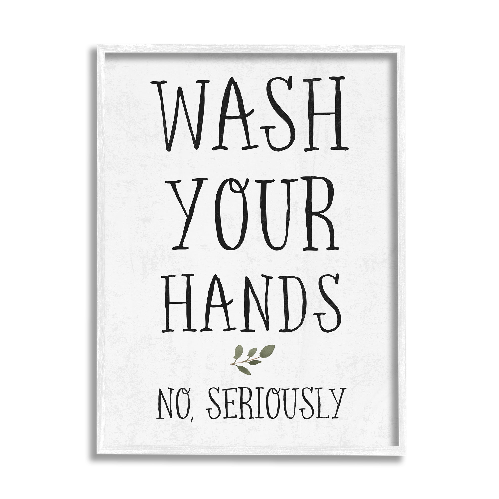 Stupell Home Décor Wash Your Hands Cottage Charm Bathroom Sign, 24 in x 30 in, Design by Daphne Polselli
