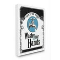 thumbnail image 1 of Stupell Home Décor Wash Your Hands Vintage Blue Black Bathroom Design Canvas Wall Art by the Saturday Evening Post, 1 of 1