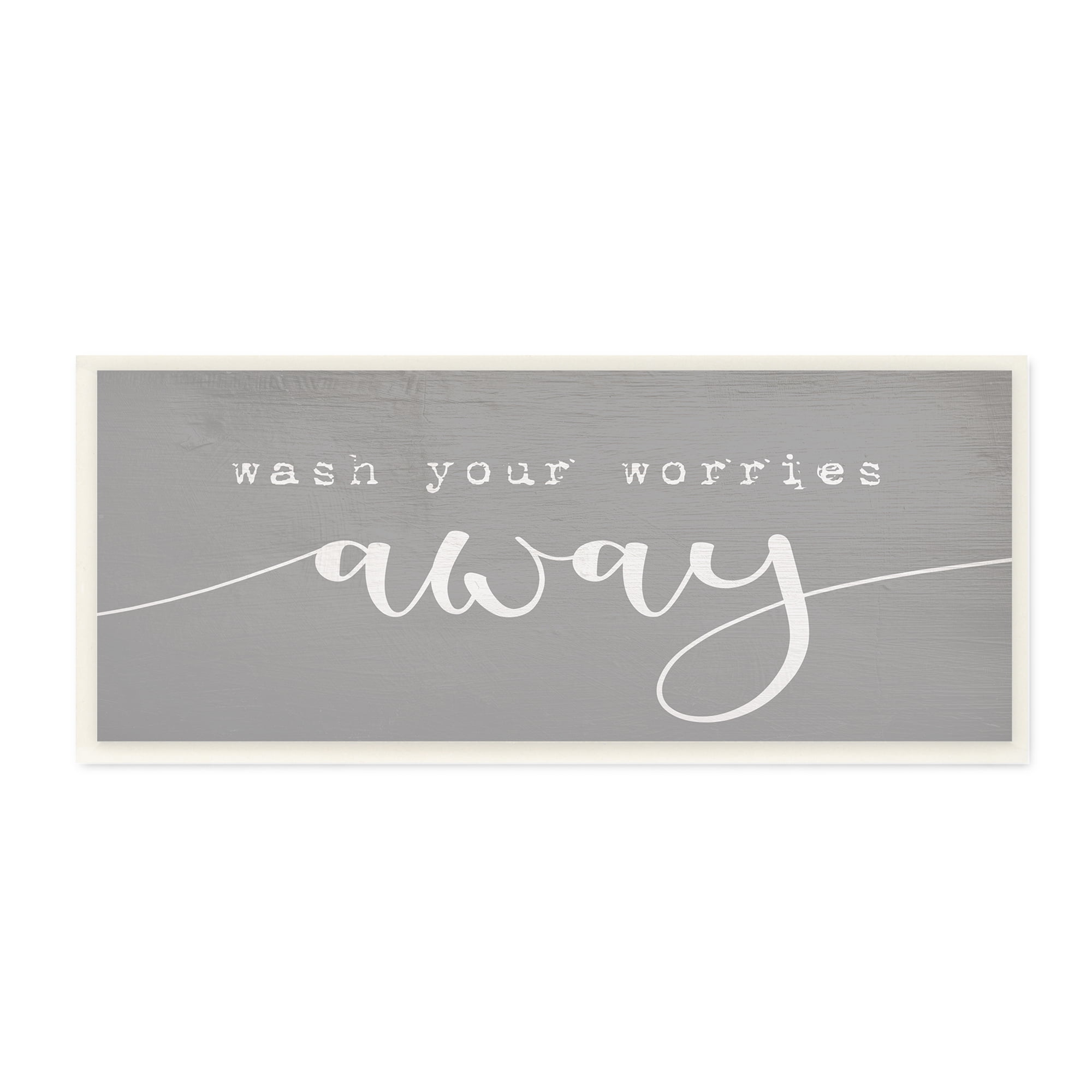 Stupell Industries Wash Your Worries Away Phrase Bathroom Relaxation, 7 x 17, Designed by Daphne Polselli