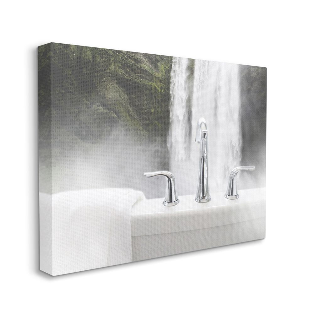 Stupell Home Décor Waterfall Bath Time Abstract Bathroom Photograph Canvas Wall Art by Milli Villa
