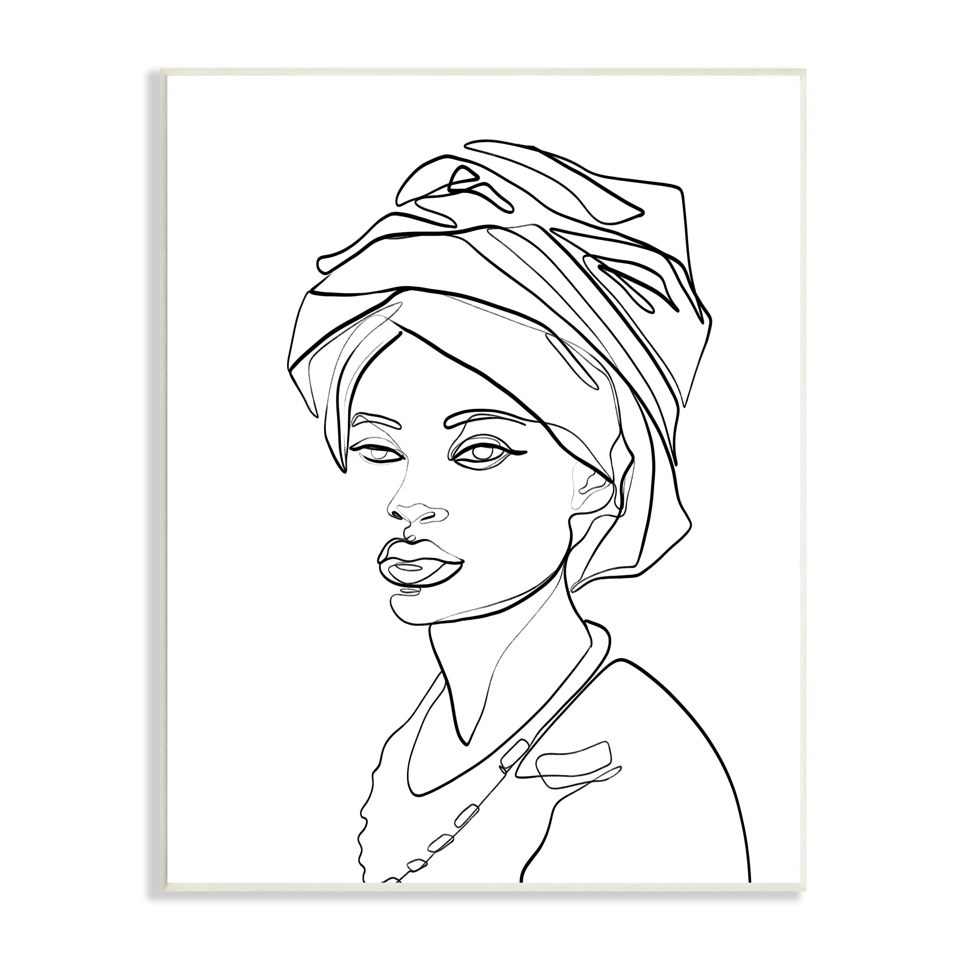 Stupell Industries Woman Wearing Classic African Headwrap Fluid Line Abstraction , 10 x 15, Designed by Ros Ruseva