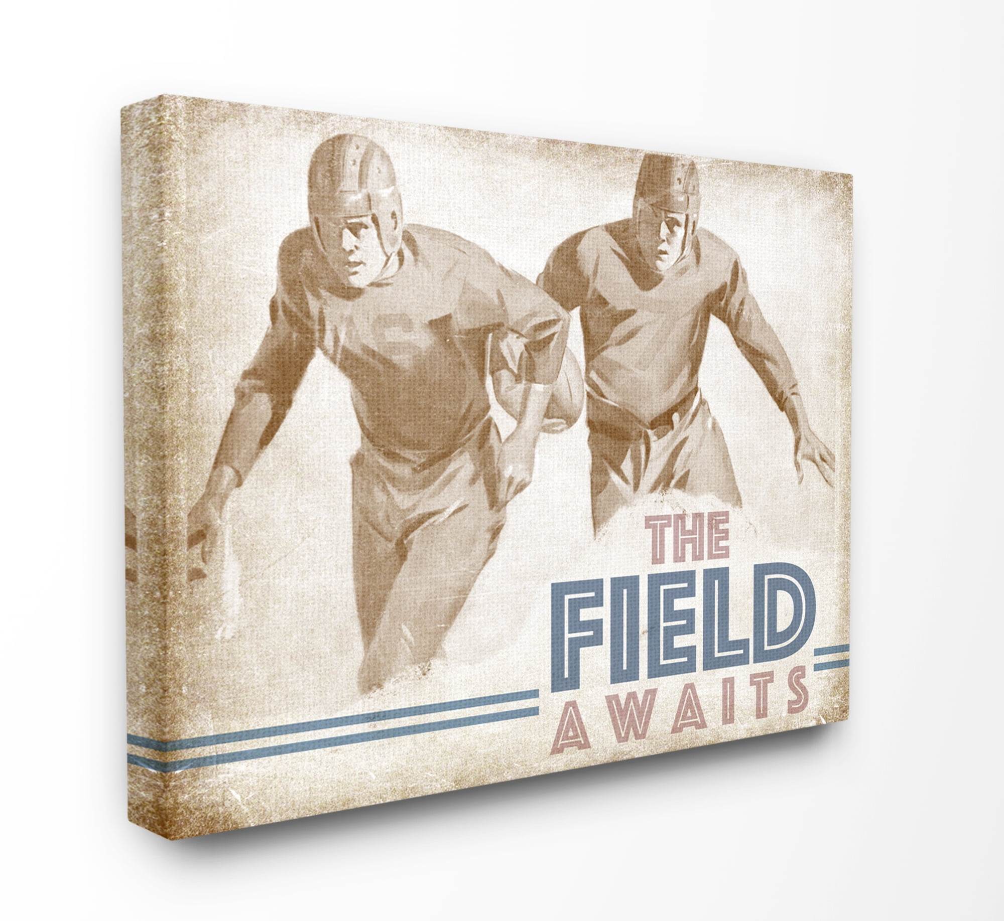 Stupell Home Décor the Field Awaits Football Vintage Sepia Design Canvas Wall Art by the Saturday Evening Post