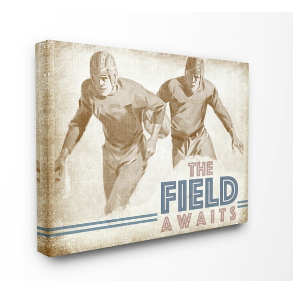 Stupell Home Décor the Field Awaits Football Vintage Sepia Design Canvas Wall Art by the Saturday Evening Post