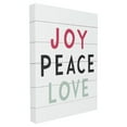 thumbnail image 1 of The Stupell Home Decor Collection Holiday Planked Look Black White Red and Blue Joy Peace Love Typography Oversized Stretched Canvas Wall Art, 24 x 1.5 x 30, 1 of 2