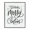 thumbnail image 1 of The Stupell Home Decor Collection Holiday Planked Look A Merry Little Christmas Black White and Blue Typography Framed Giclee Texturized Art, 11 x 1.5 x 14, 1 of 5