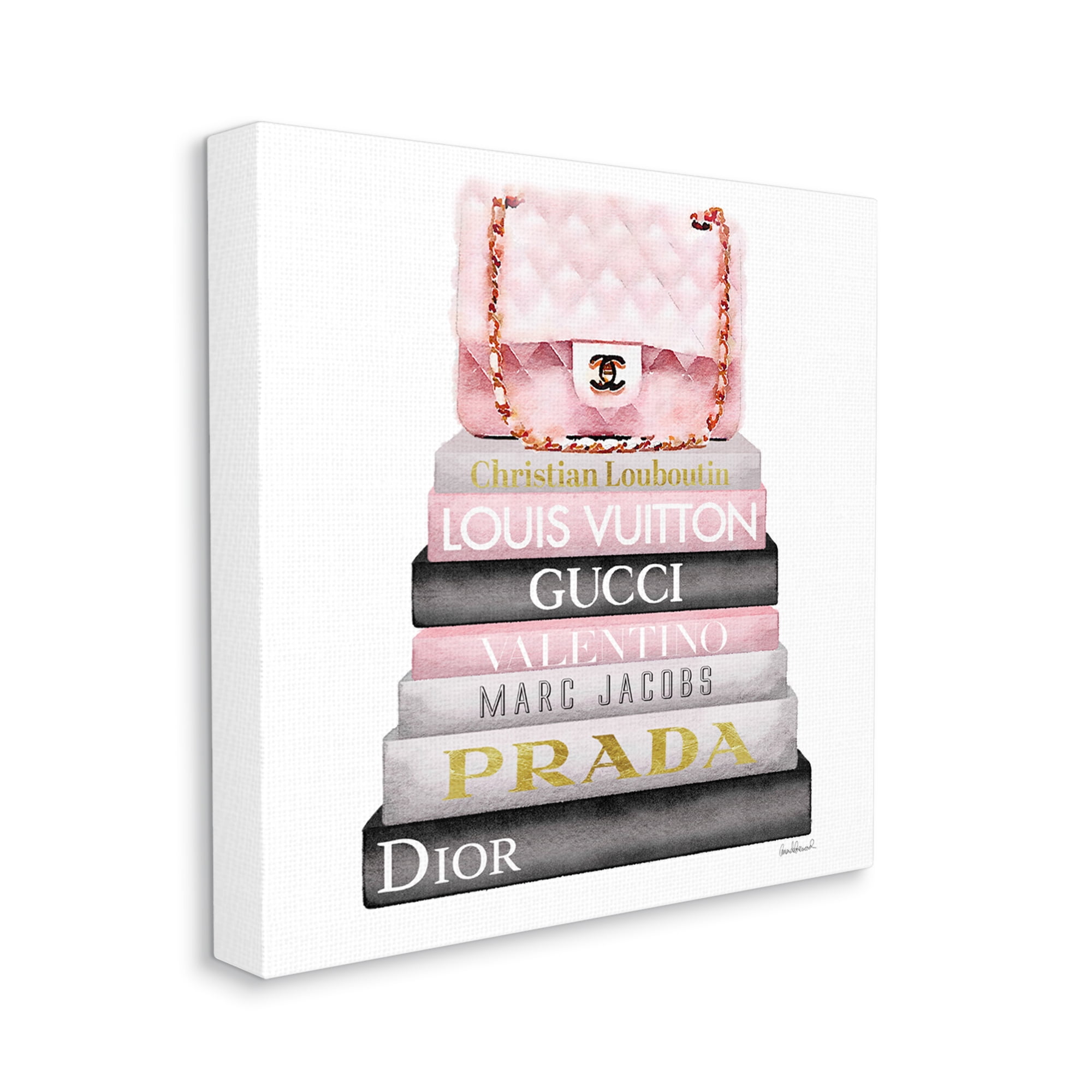 Stupell Home Decor Collection Watercolor High Fashion Bookstack