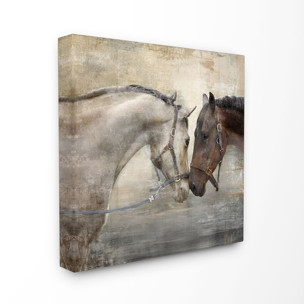 30" x 30" Beige and Brown Canvas Framed Horse Print