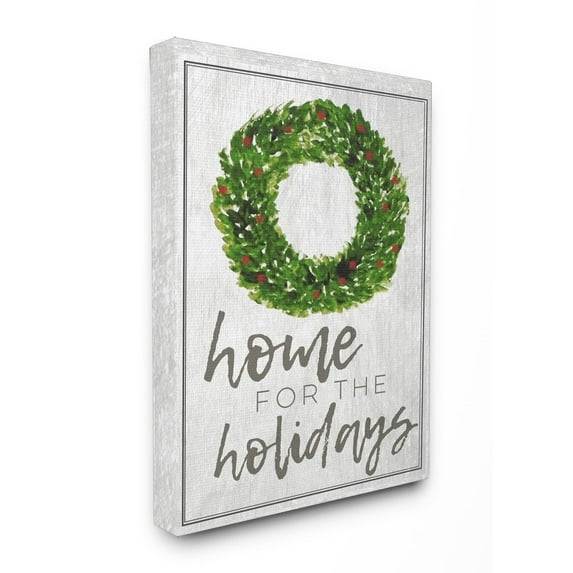 Stupell Home For the Holidays Wreath Stretched Canvas Wall Art 30 x 40