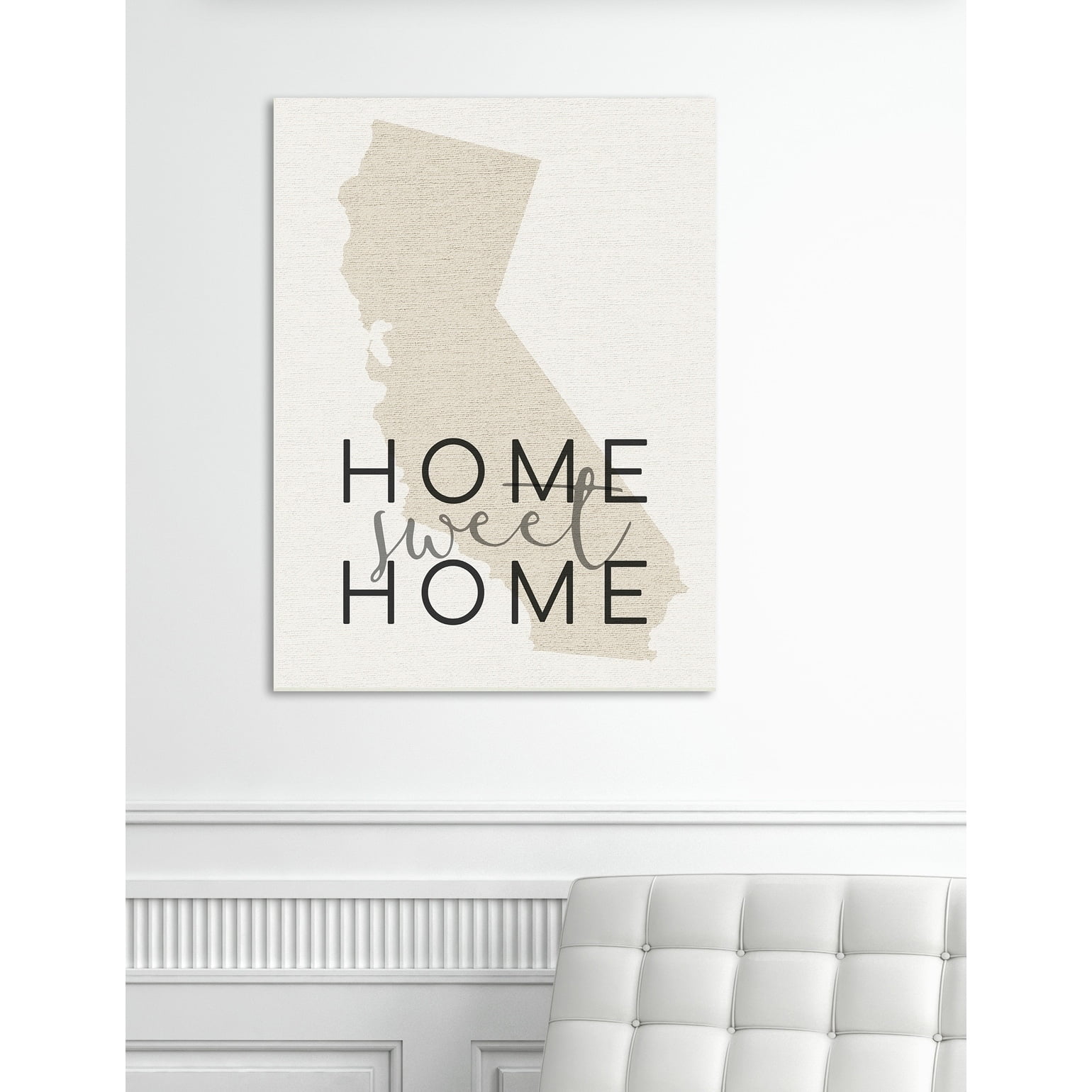 Stupell  Home Sweet Home California Typography Stretched Canvas Wall Art 16 x 20