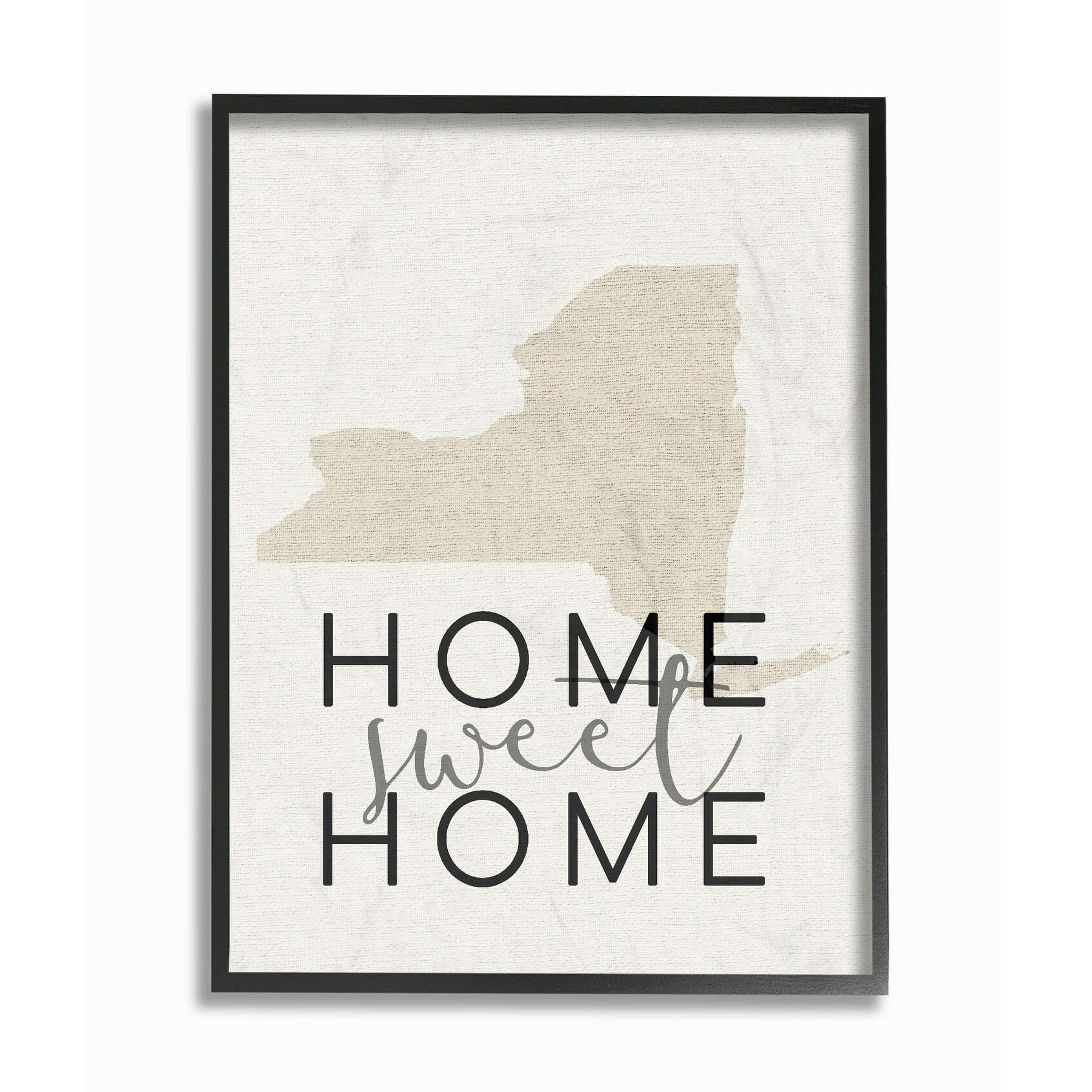 Stupell  Home Sweet Home New York Typography Framed Giclee Texturized Art 16 x 20