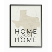 Stupell  Home Sweet Home Texas Typography Framed Giclee Texturized Art 11 x 14
